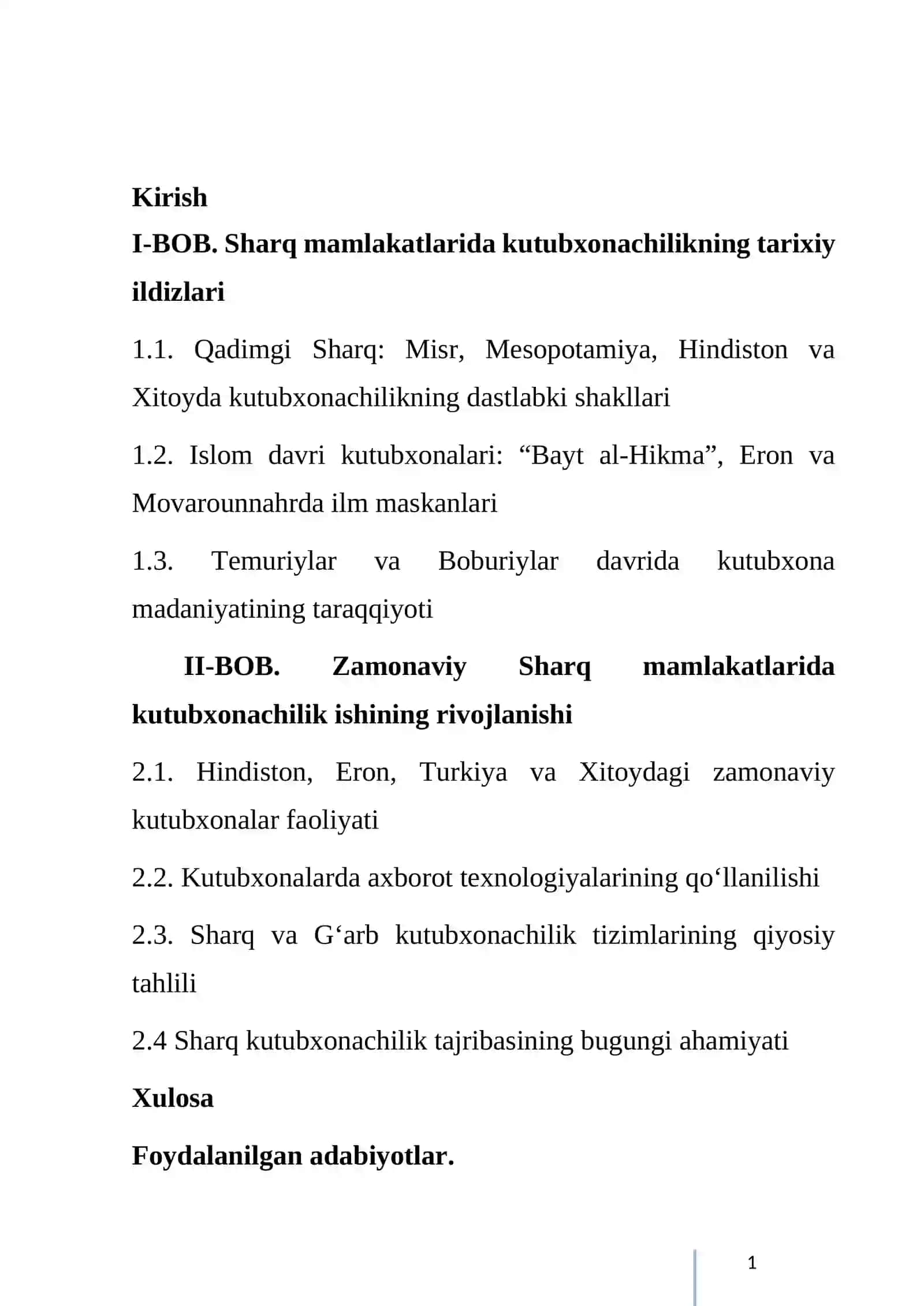 SHARQ MAMLAKATLARIDA KUTUBXONACHILIK  ISHI 2