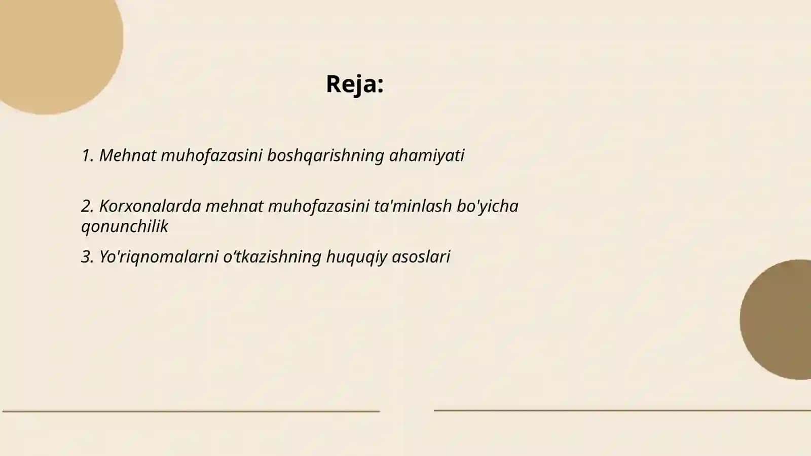 Mehnat muhofazasini boshqarish. Korxonalarda yo'riqnomalarni o‘tkazish 2
