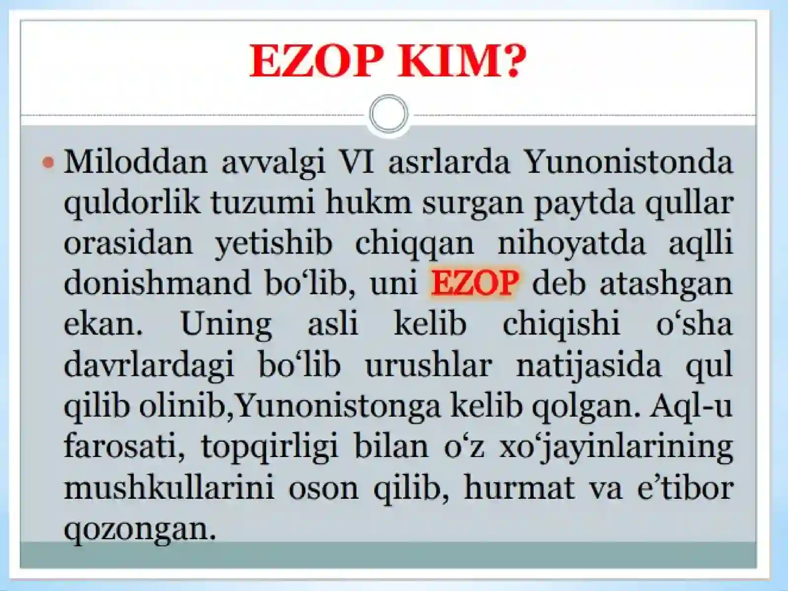 Ezop va uning masallari 2