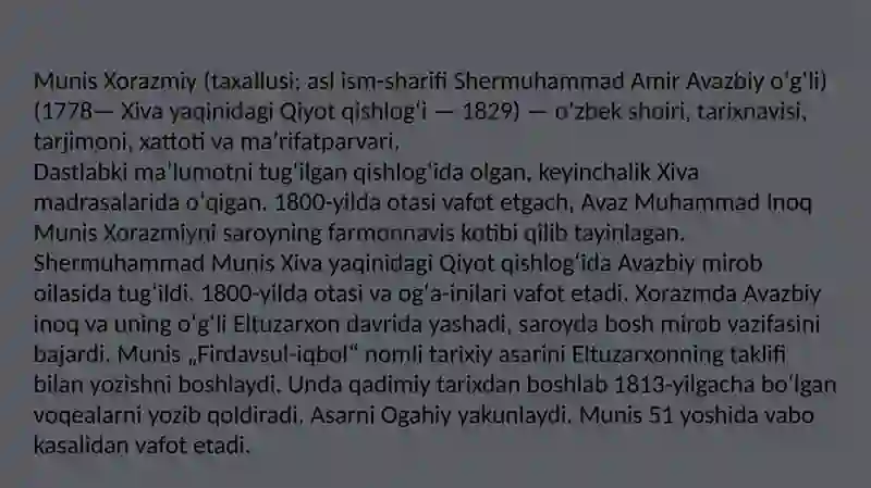 Shermuhammad Munis Xorazmiy 2