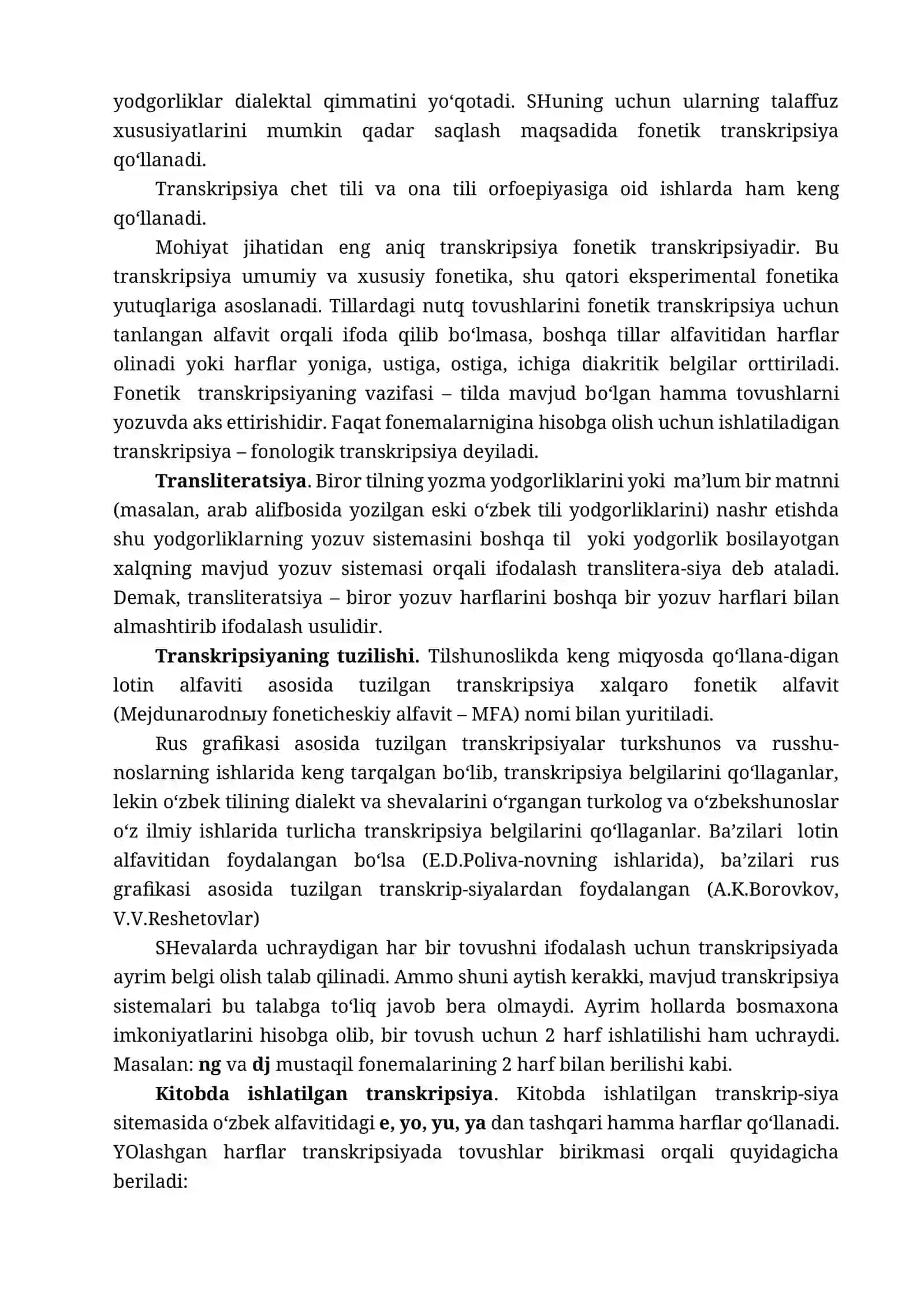 TRANSKRIPSIYA VA TRANSLITERATSIYA 2