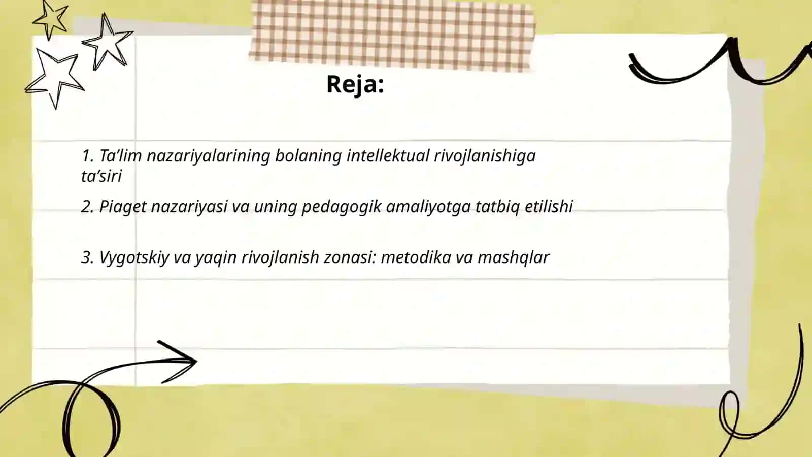 Taʼlim nazariyalari, bola intellektlarini rivojlantirish, amaliyotga tatbiq etish 2