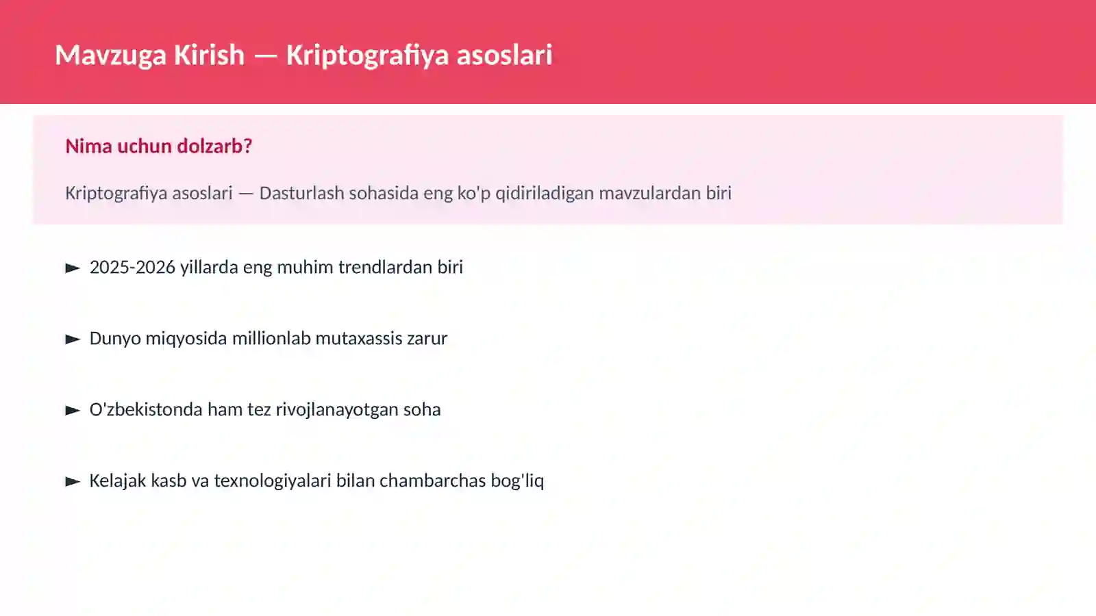 Kriptografiya asoslari 2