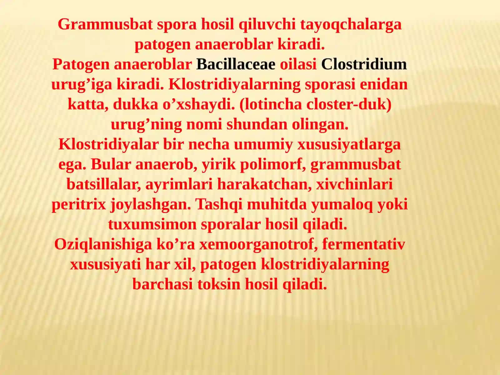 Patogen anaeroblar.Qoqshol,gazli gangrena qoʼzgʼatuvchilari va ularning biologik xususiyatlari 2