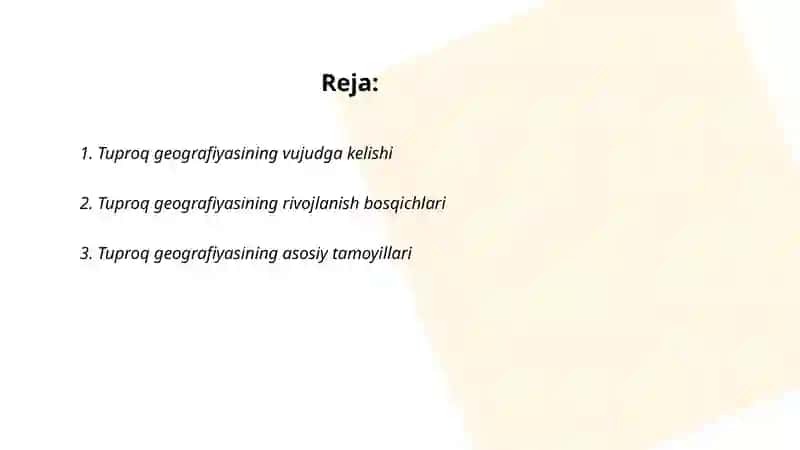 Tuproq Geografiyasi Fanining O'rganilish Tarixi 2