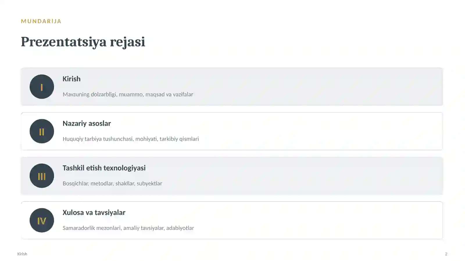 Tarbiyaviy faoliyatni tashkil etish texnologiyasi 2