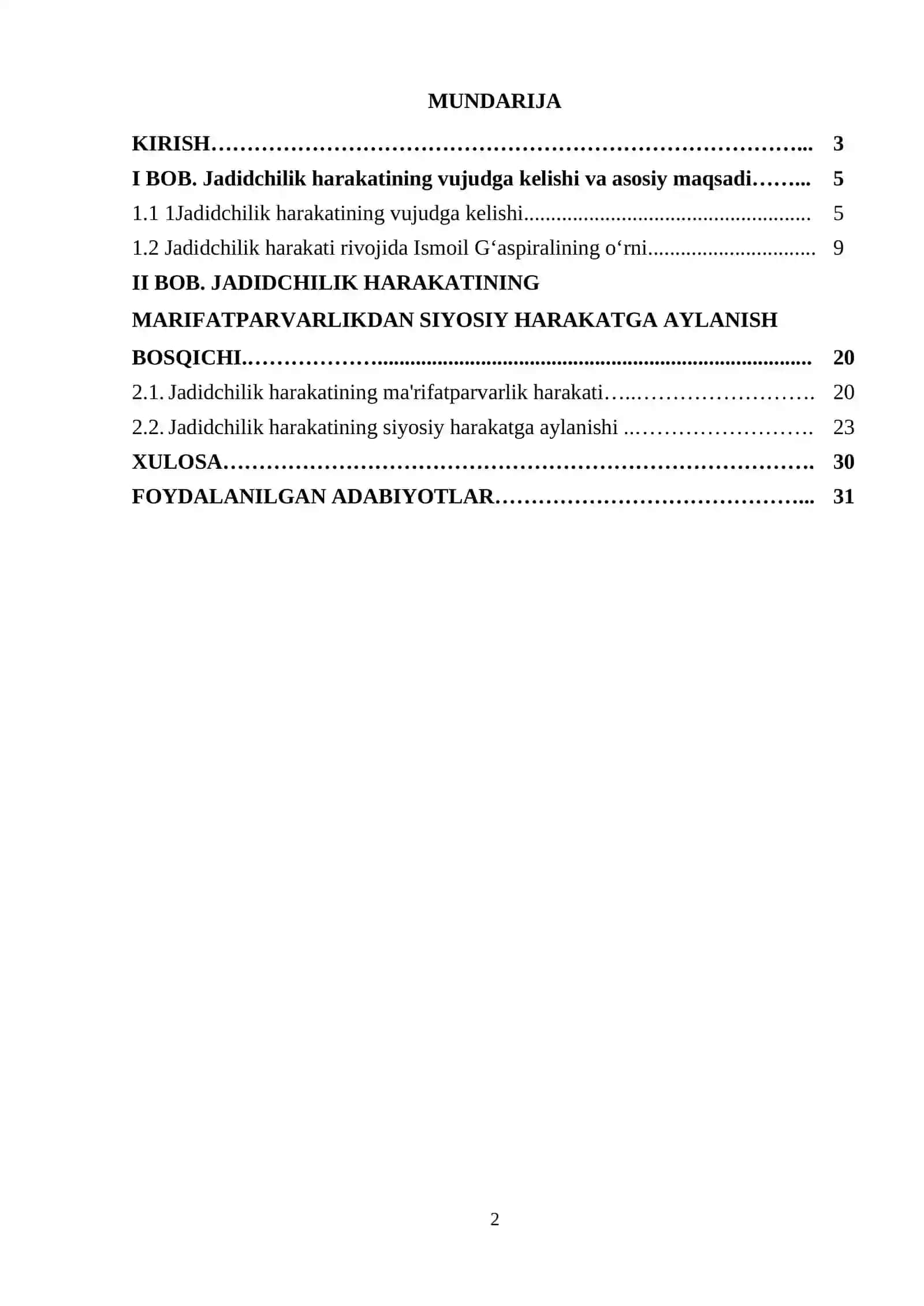 Jadidchilik harakatining ma’rifatparvarlikdan siyosiy harakatga aykanishi 2
