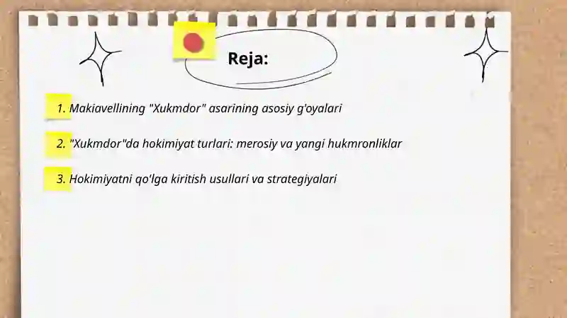 Makiavellining "Xukmdor" asari 2
