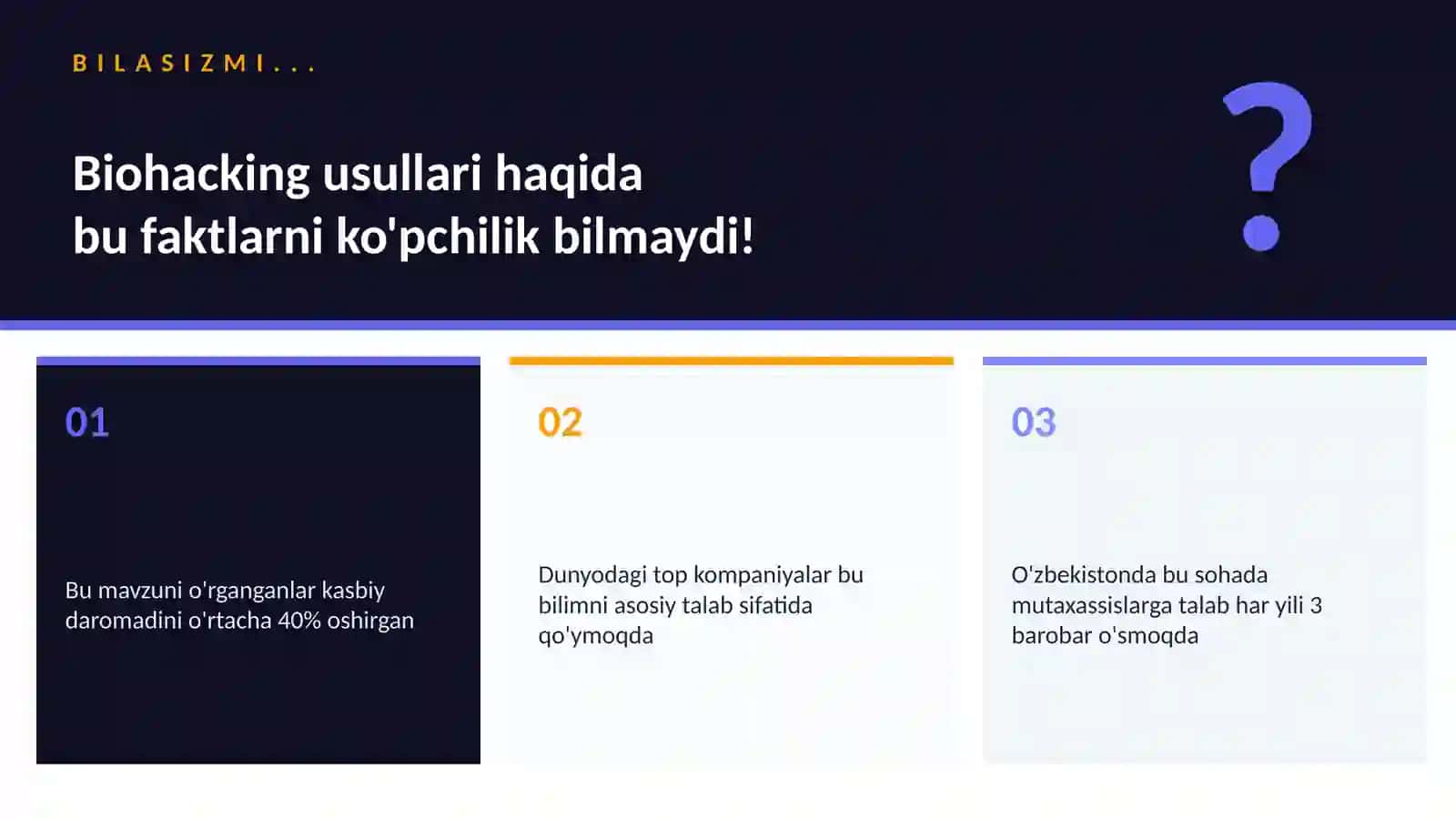Dunyodagi top kompaniyalar bu bilimni asosiy talab sifatida qo'ymoqda 2