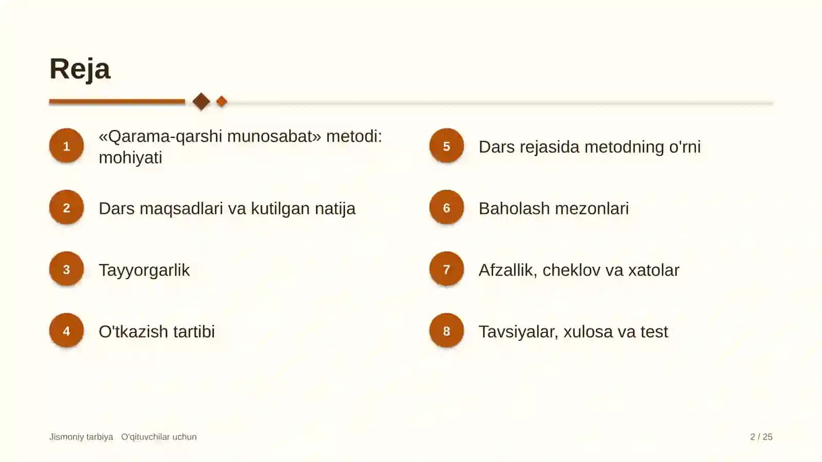 jismoniy tarbiya darslarida qarama qarshi munosabat metodidan foydalanish 2682 2
