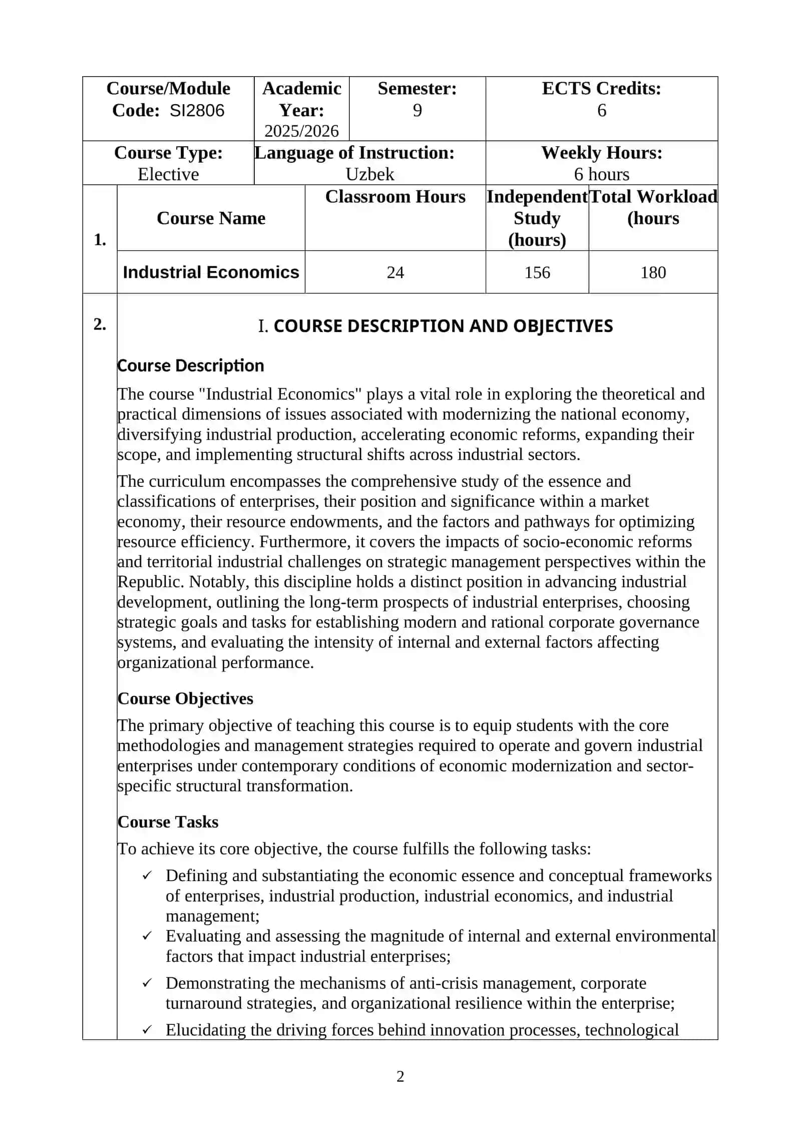 Industrial Economics 2