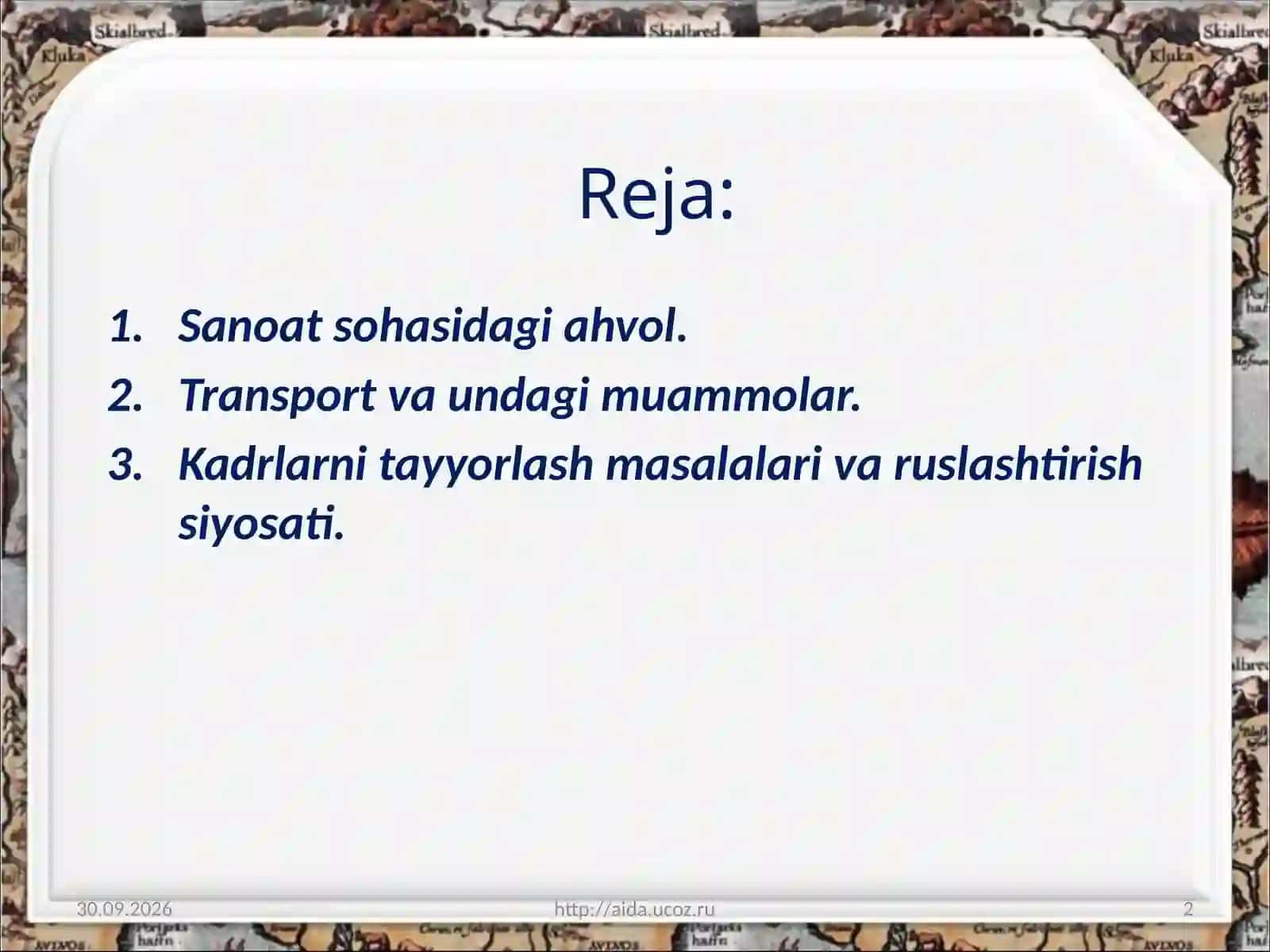 O‘zbekistonda sanoatning bir tomonlama rivojlanishi 2