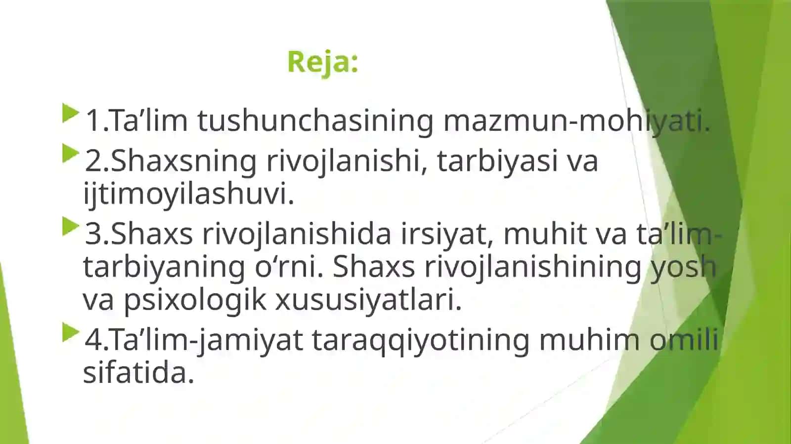 TA’LIM, SHAXS VA JAMIYAT 2