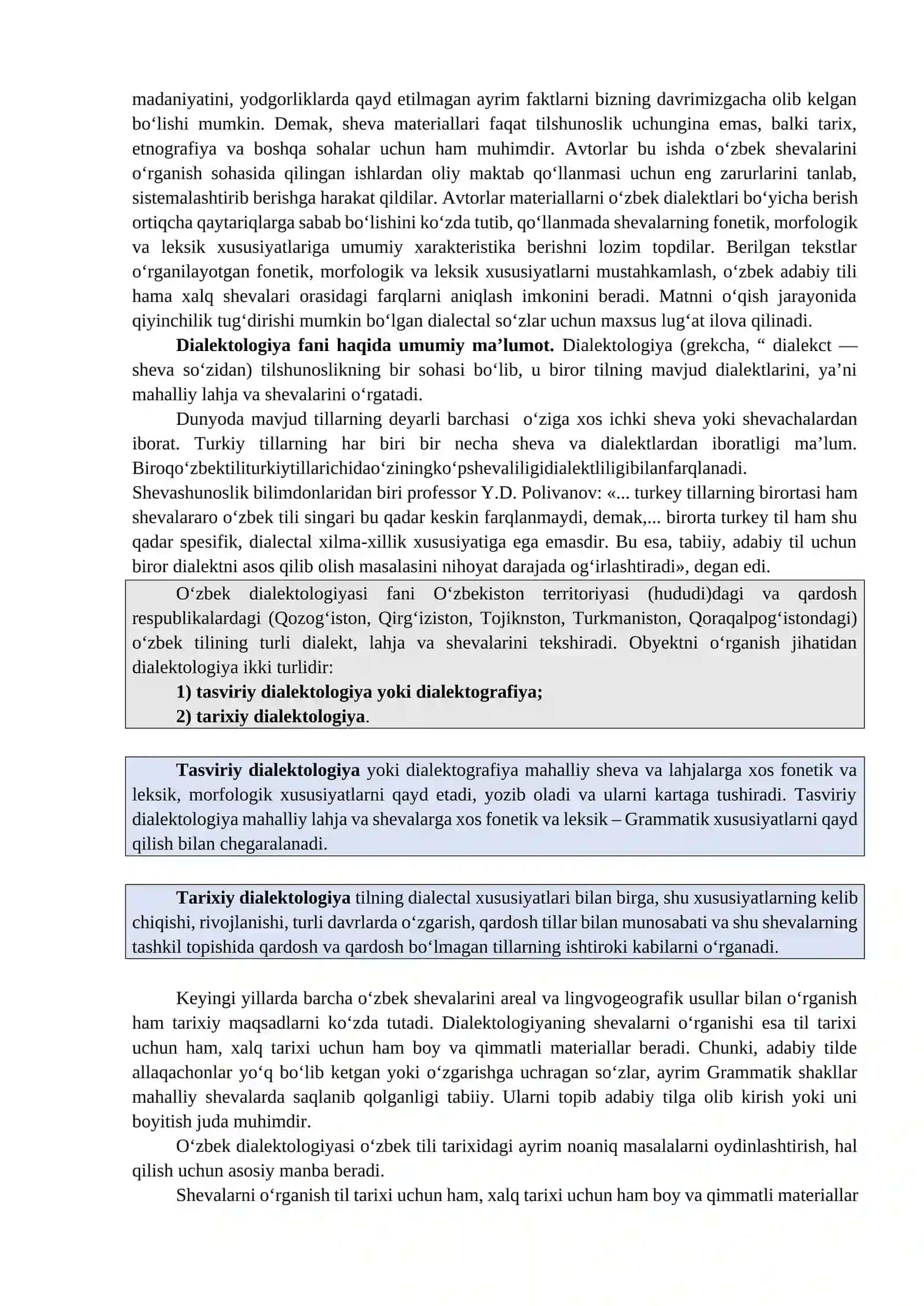 O‘ZBEK DIALEKTOLOGIYASI FANINING MAQSAD VA VAZIFALARI 2