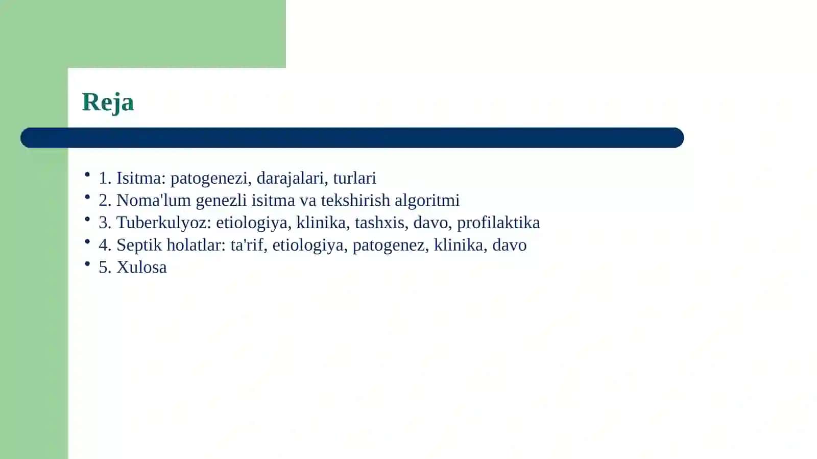 Infeksiya bilan bog'liq isitmali kasalliklar, Tuberkulyoz va septik holatlar 2