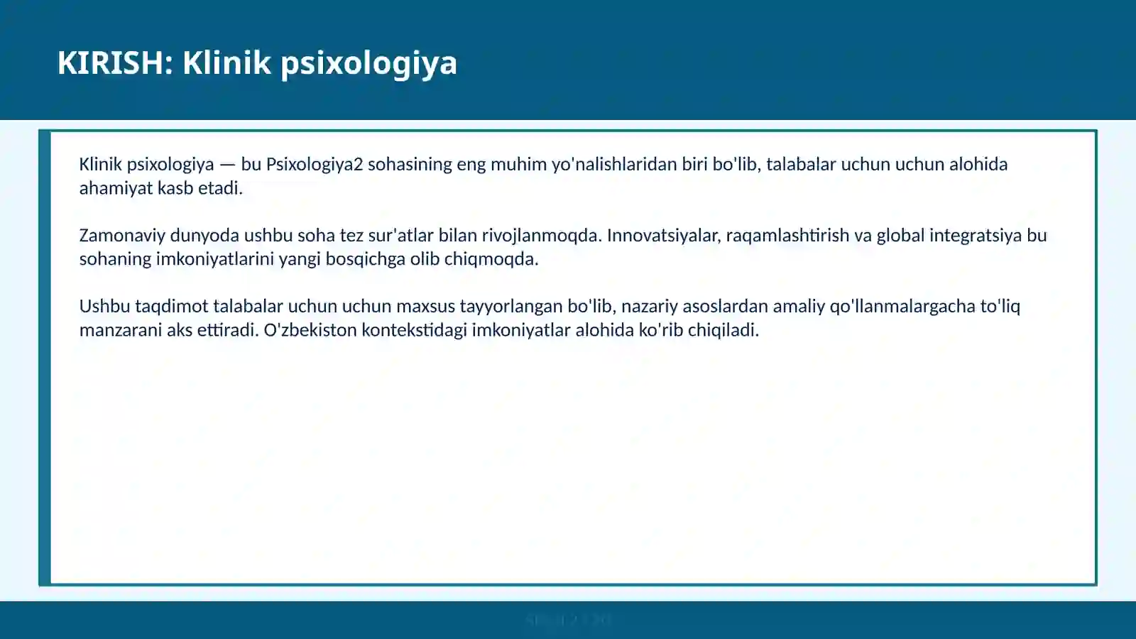 KLINIK PSIXOLOGIYA 2