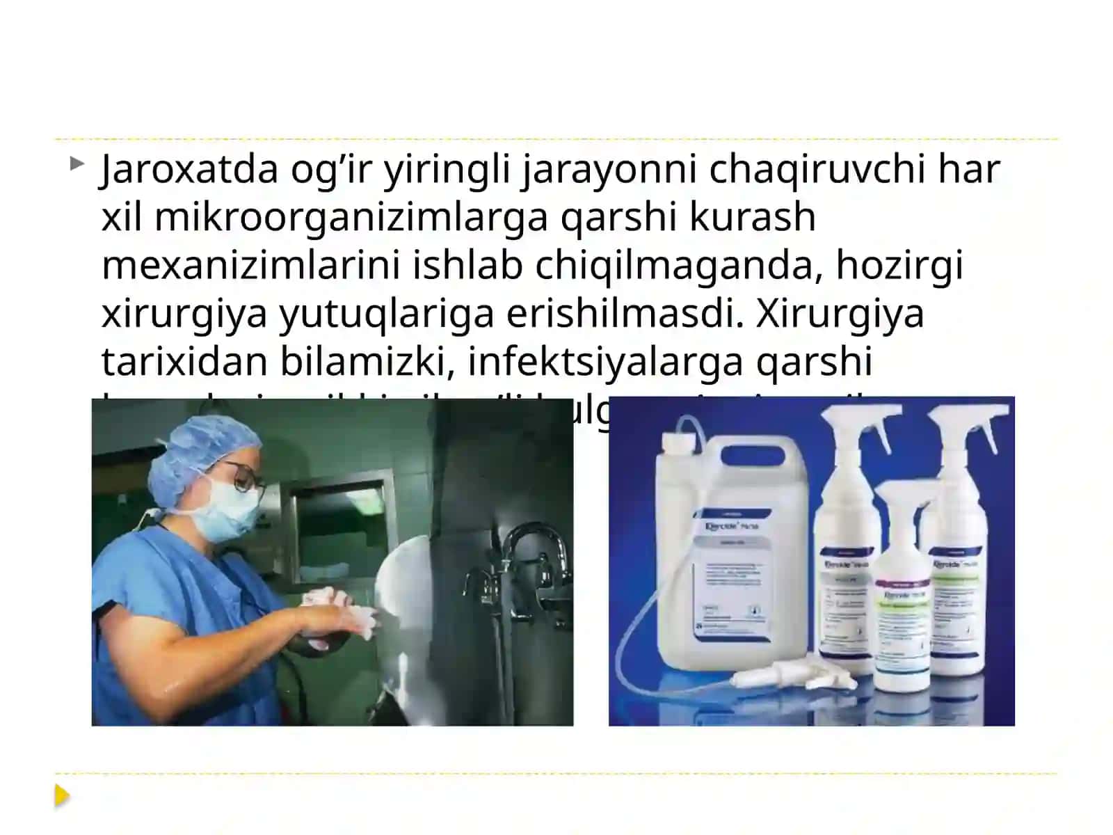 Aseptik va antiseptika tushunchasi 105-B guruhi talabasi Nuraddinov Egamberdi 2