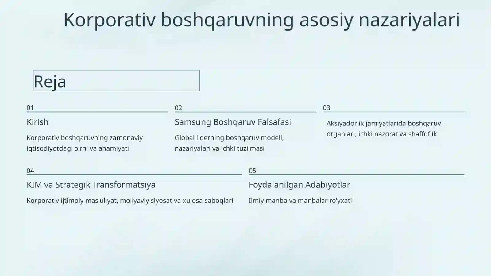 Korporativ boshqaruvning zamonaviy iqtisodiyotdagi o'rni va ahamiyati 2
