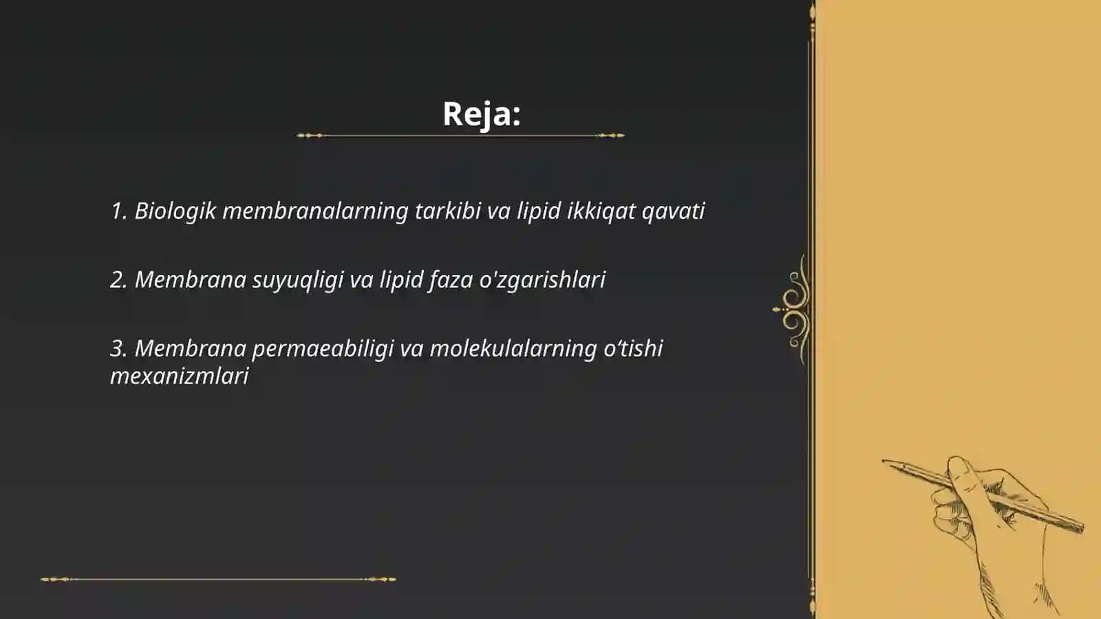 Biologik membranalardagi fizik jarayonlar 2