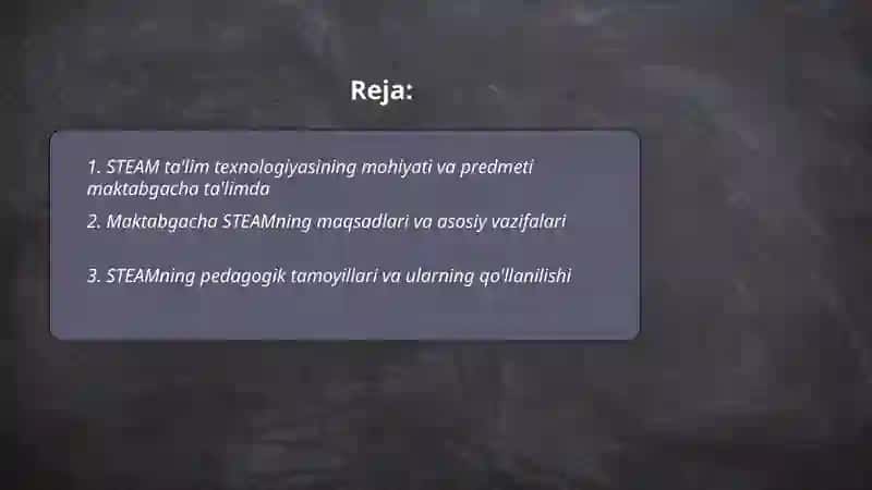 Maktabgacha taʼlimda STEAM ta'lim tehnologiyasi 2