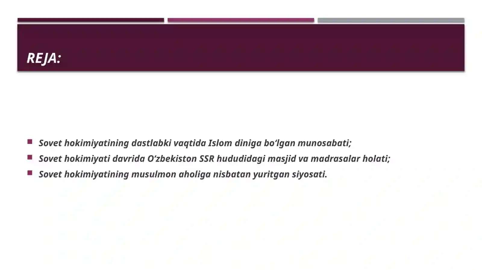 Sovet hokimiyatining Islom diniga boʻlgan munosabati 2