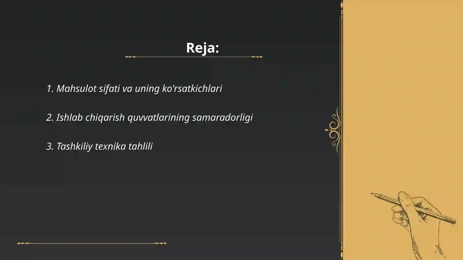 Mahsulot sifati va uning ko'rsatkichlari 2