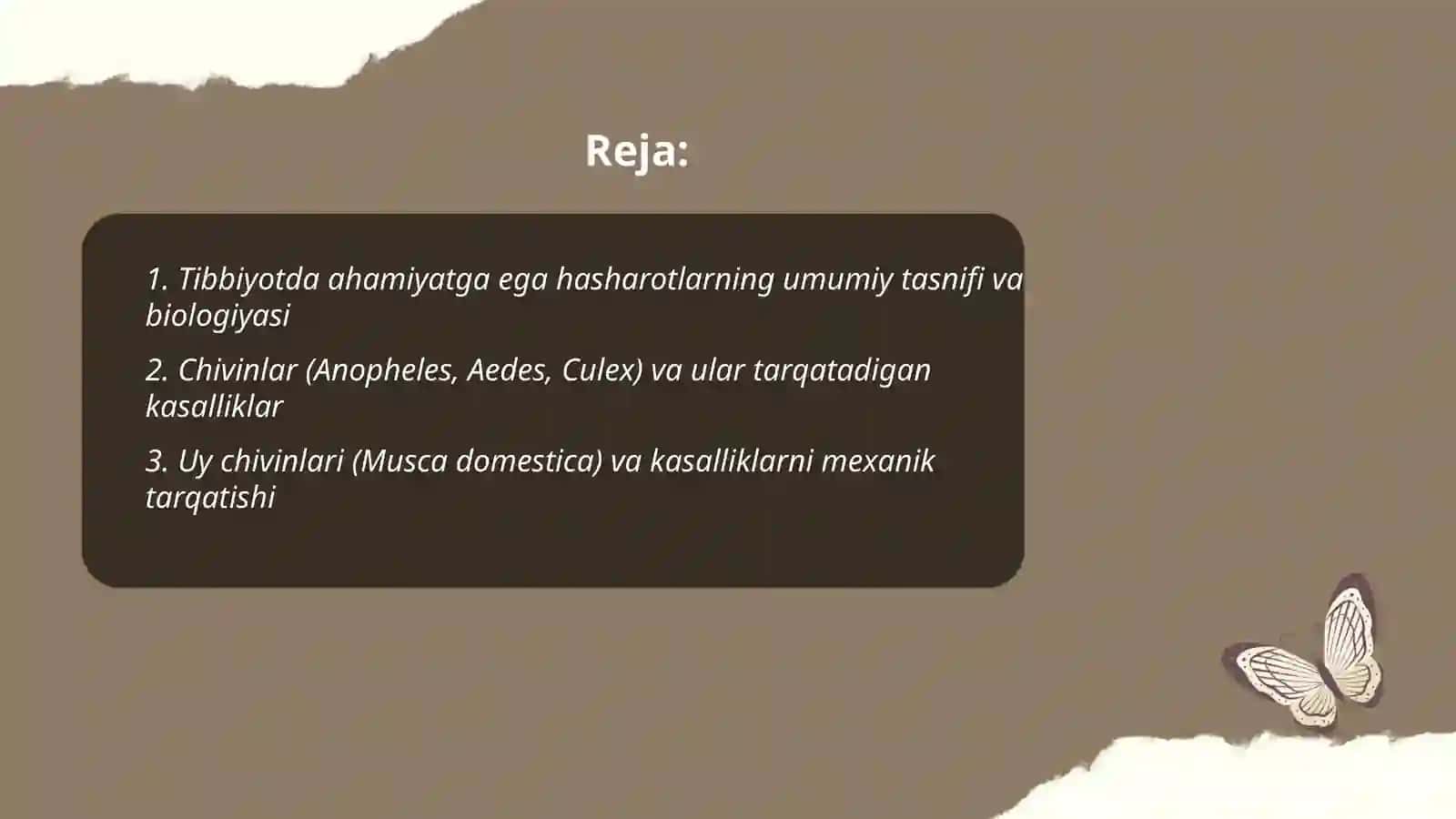 Tibbiyotda ahamiyatga ega hasharotlar 2