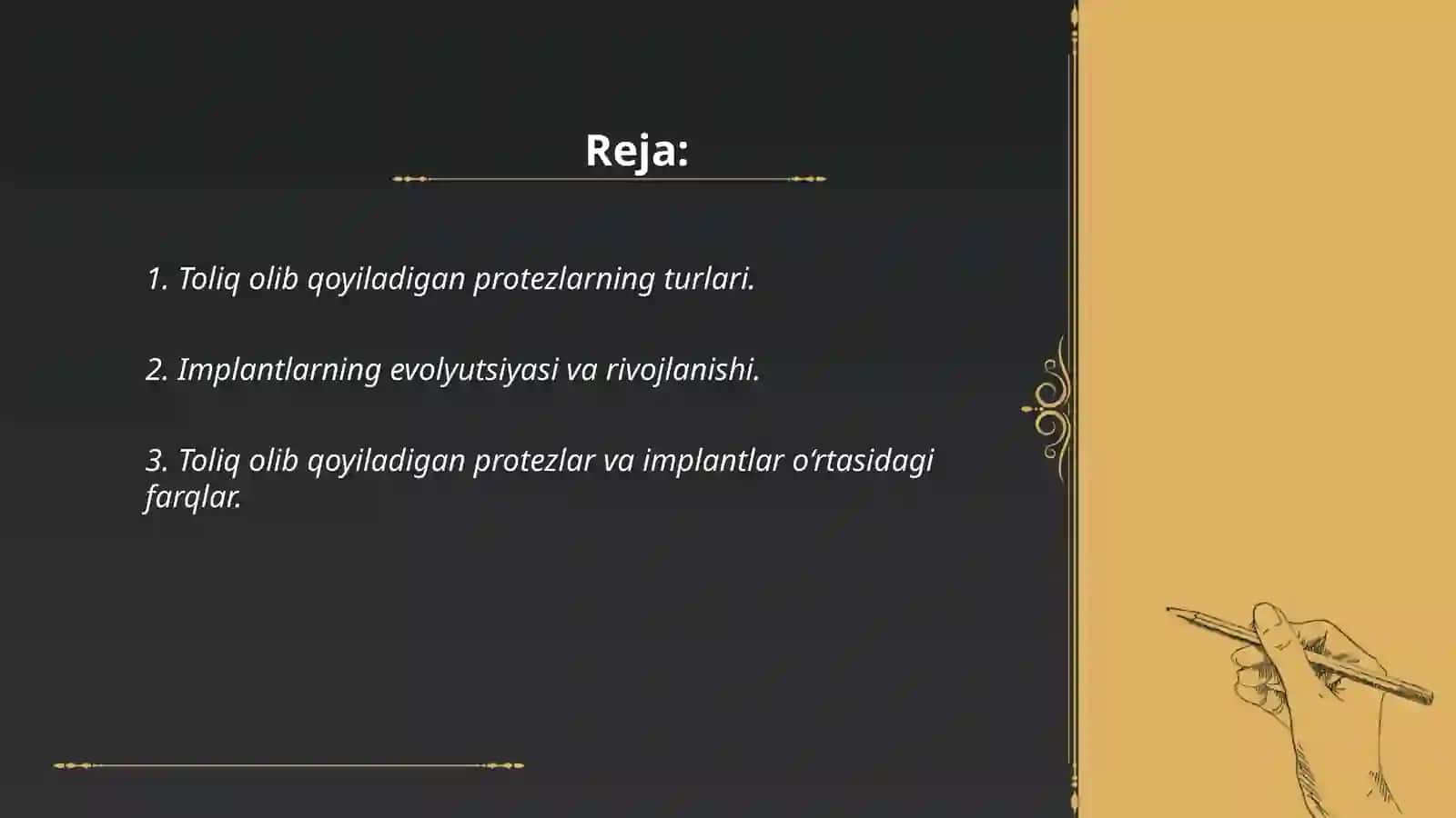 Toliq olib qoyiladigan protezlarga implantlarning ta’siri 2
