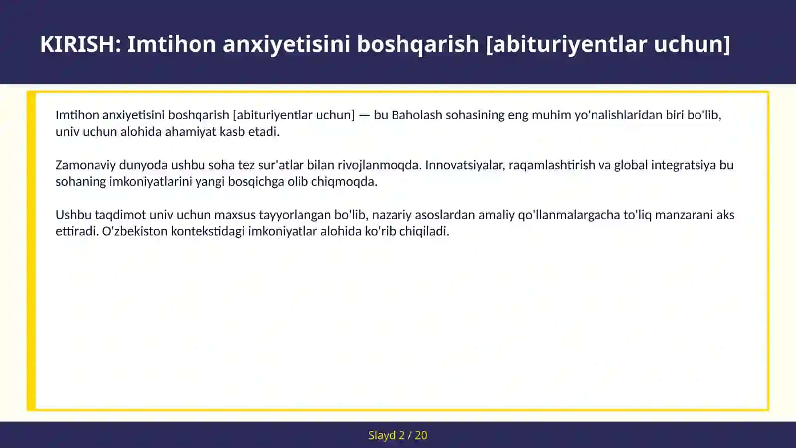 Imtihon anxiyetisini boshqarish [abituriyentlar uchun] 2