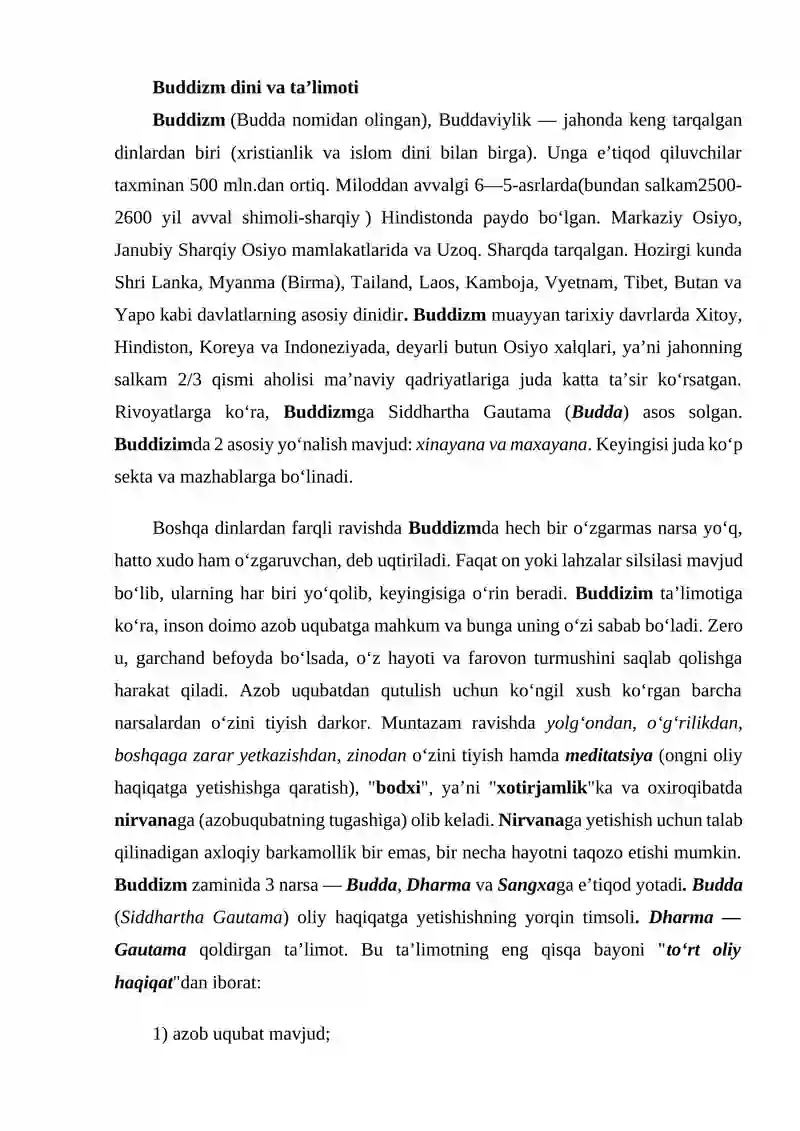 Buddizm dini va ta’limoti 2