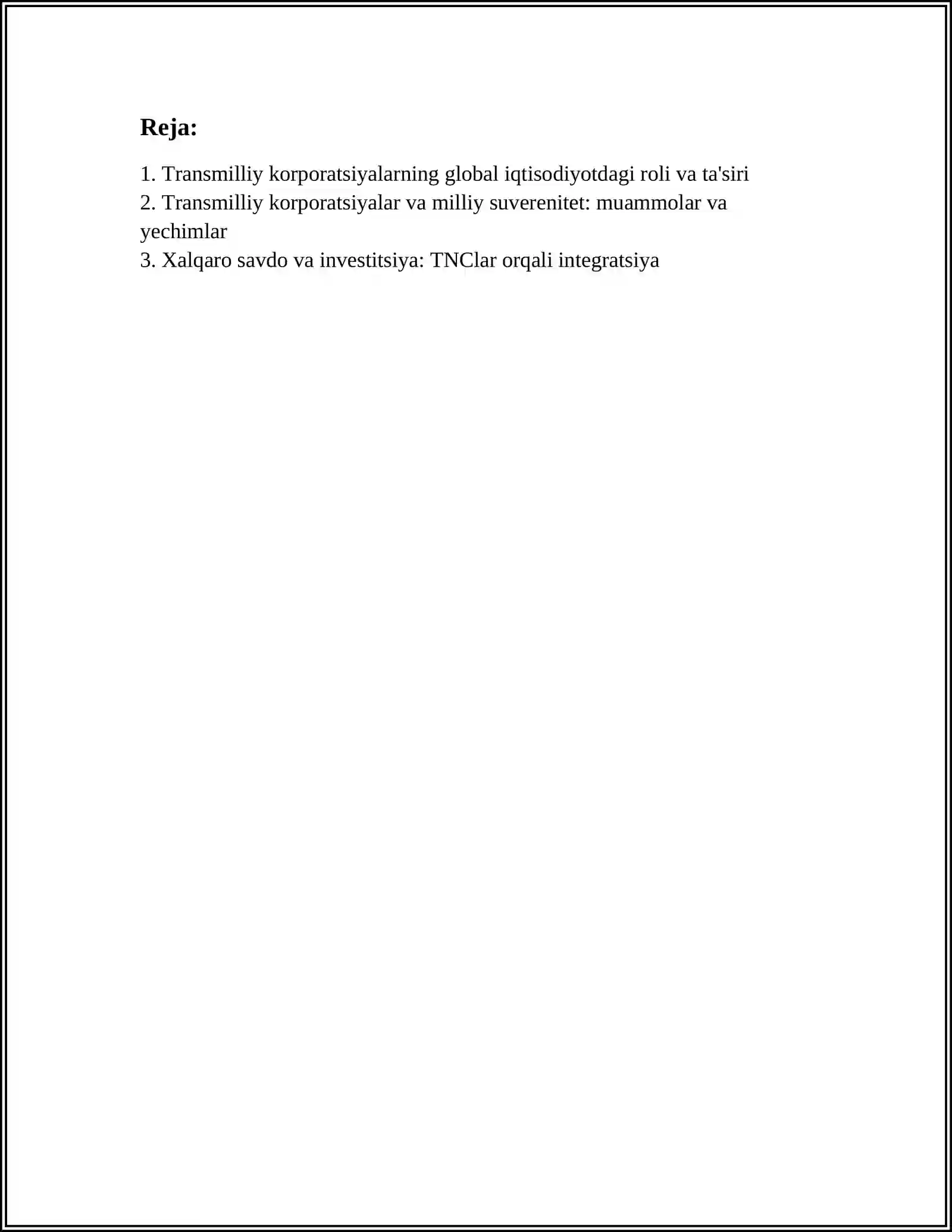 TRANSMILLIY KORPORATSIYALAR VA GLOBAL BOSHQARUV 2