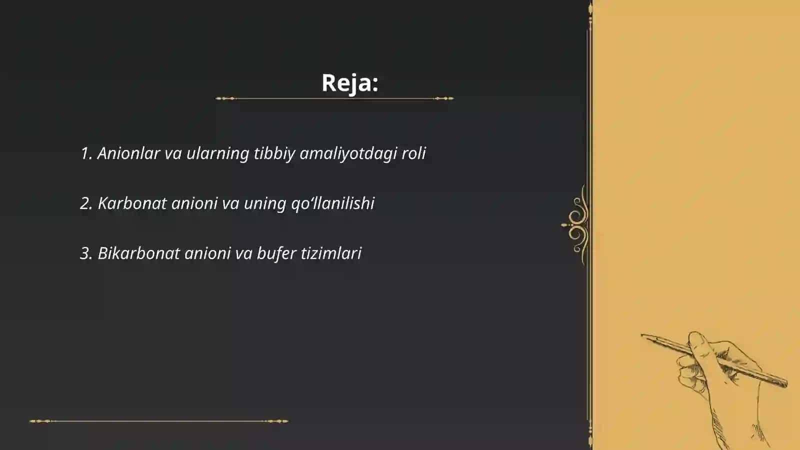 Tibbiy amaliyotda qollaniladigan anionlar nomlari 2