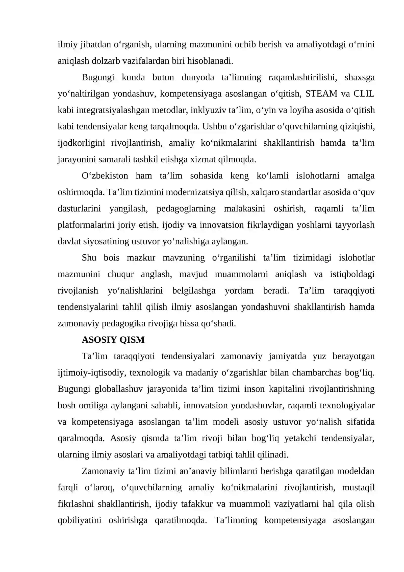 Ta’lim taraqqiyoti tendensiyalari 2