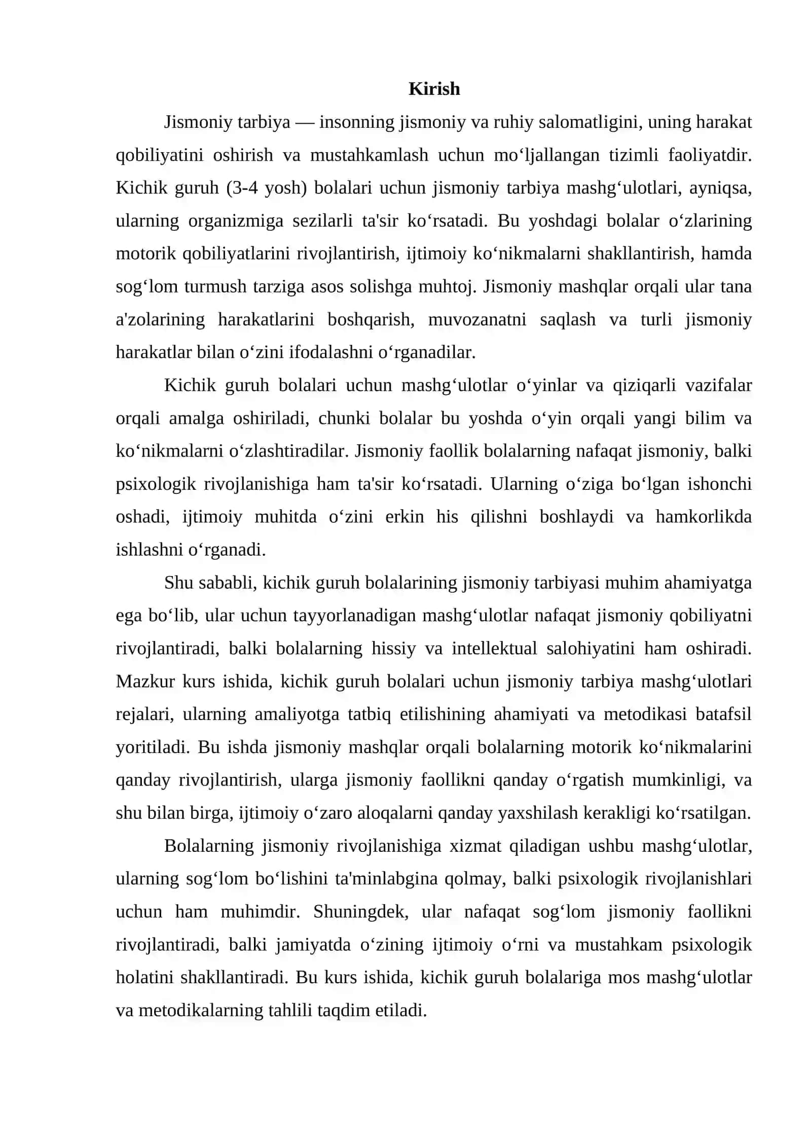 Kichik va orta guruh bolalari uchun jismoniy tarbiya mashgulotlari 2