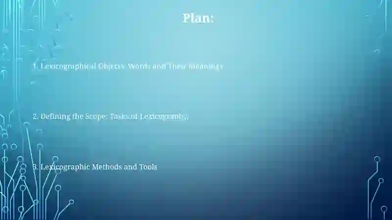 Lexicography 2