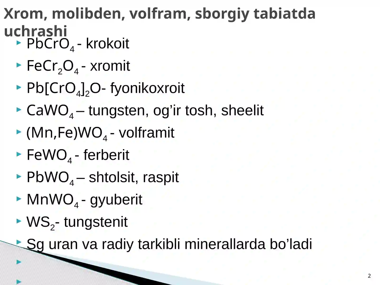 Davriy sistemaning VI B guruhelementlari 2