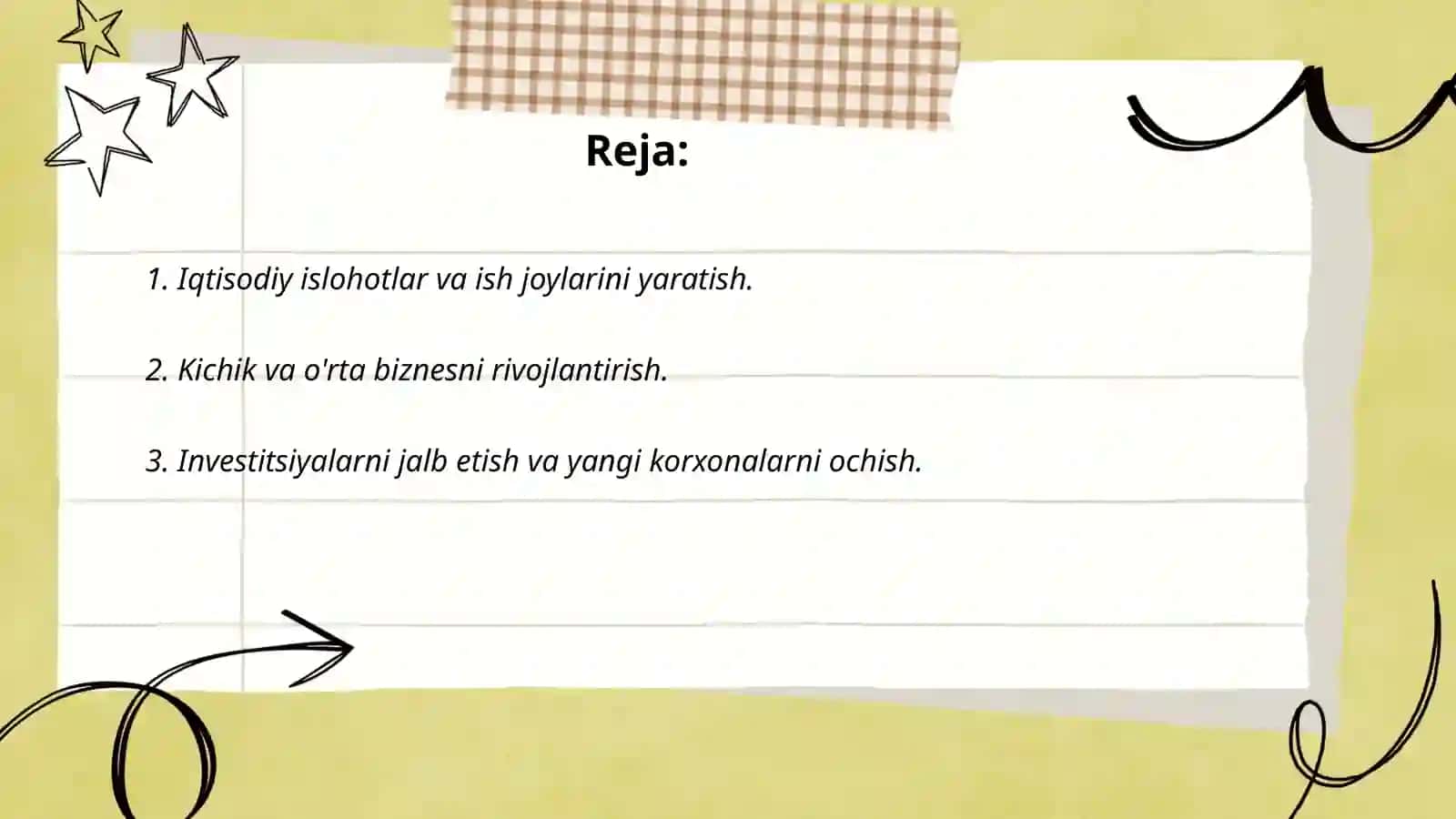 Aholi bandligini taminlash va yangi ish oʻrinlarini tashkil qilish muommosini hal etish 2