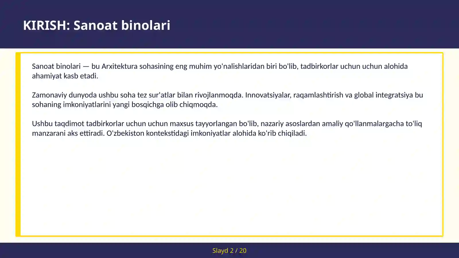 Sanoat binolari 2