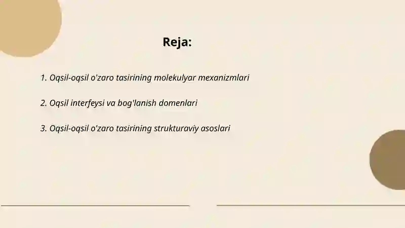 Oqsil -oqsil o'zaro tasiri 2