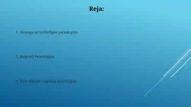 Psixologiyaning Zamonaviy Tendensiyalari 2
