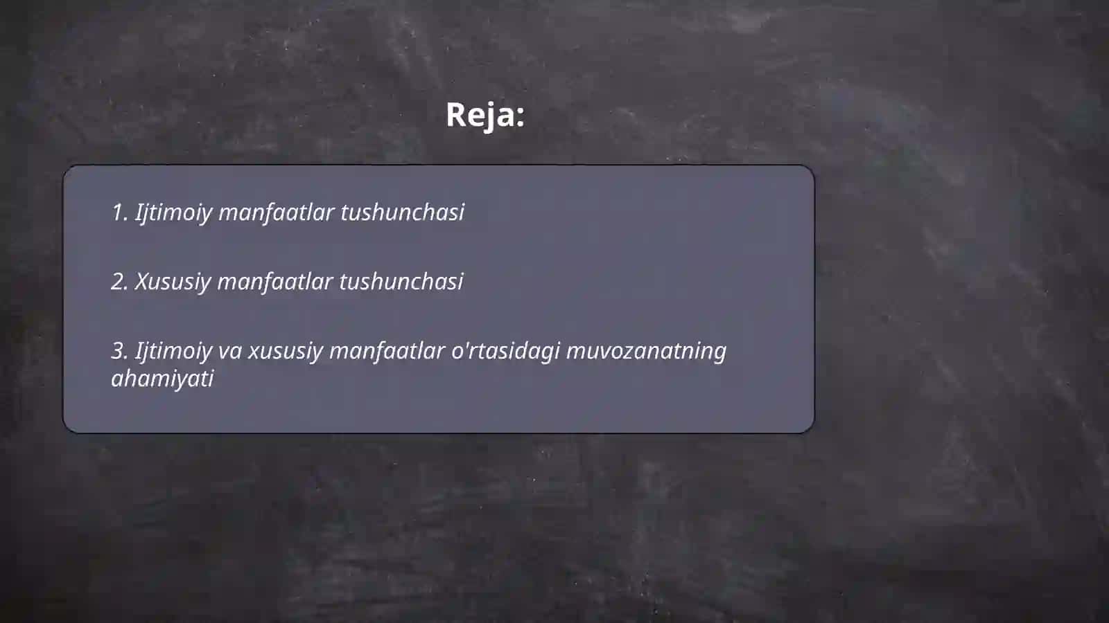 Ijtimoiy manfaatlar va xususiy manfaatlar o‘rtasidagi muvozanat 2