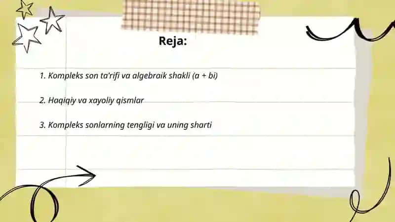 Kompleks sonlar. Kompleks sonlarning geometrik ma'nosi va trigonometrik shakli 2