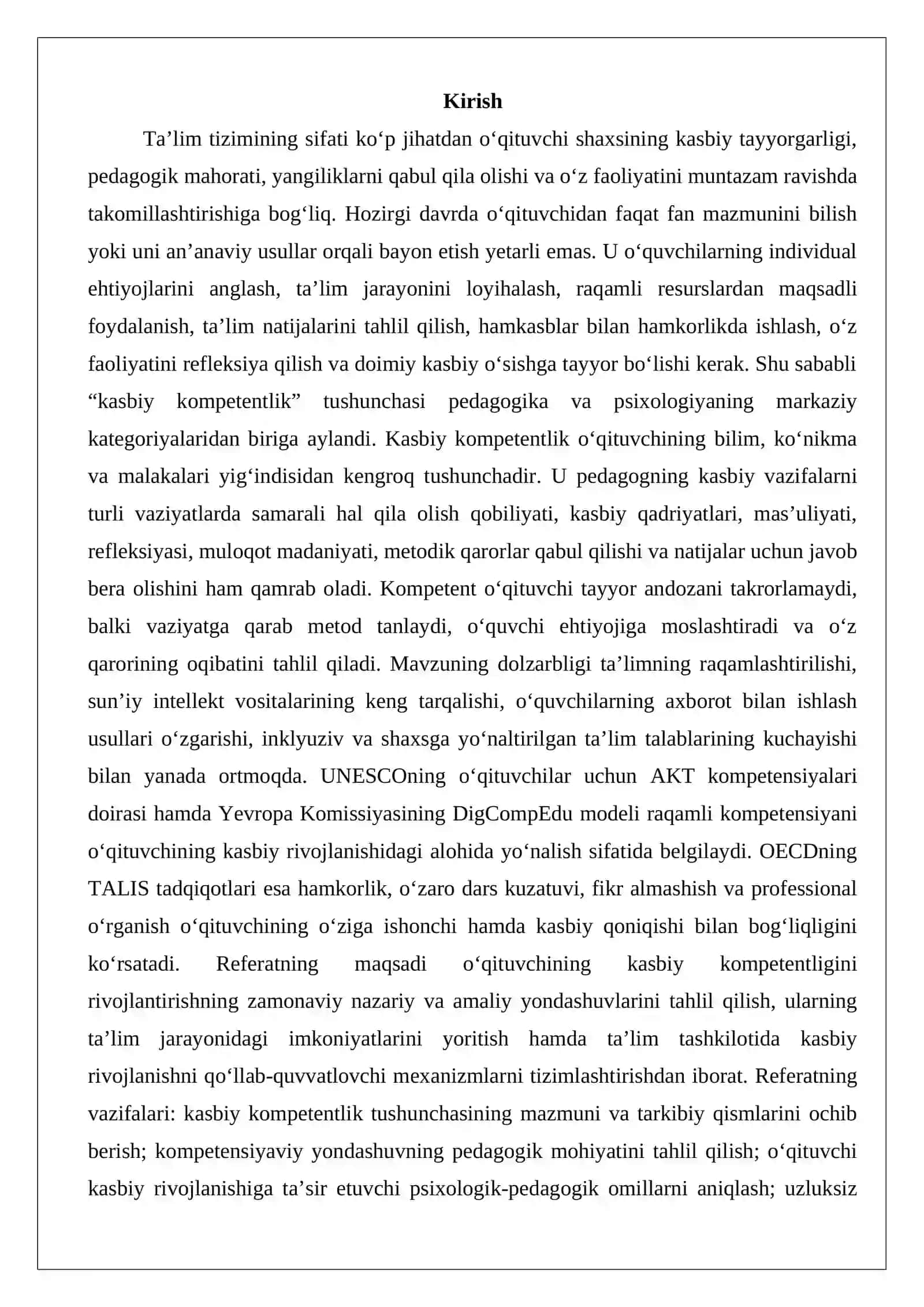 O‘qituvchining kasbiy kompetentligini rivojlantirishning zamonaviy yondashuvlari 2
