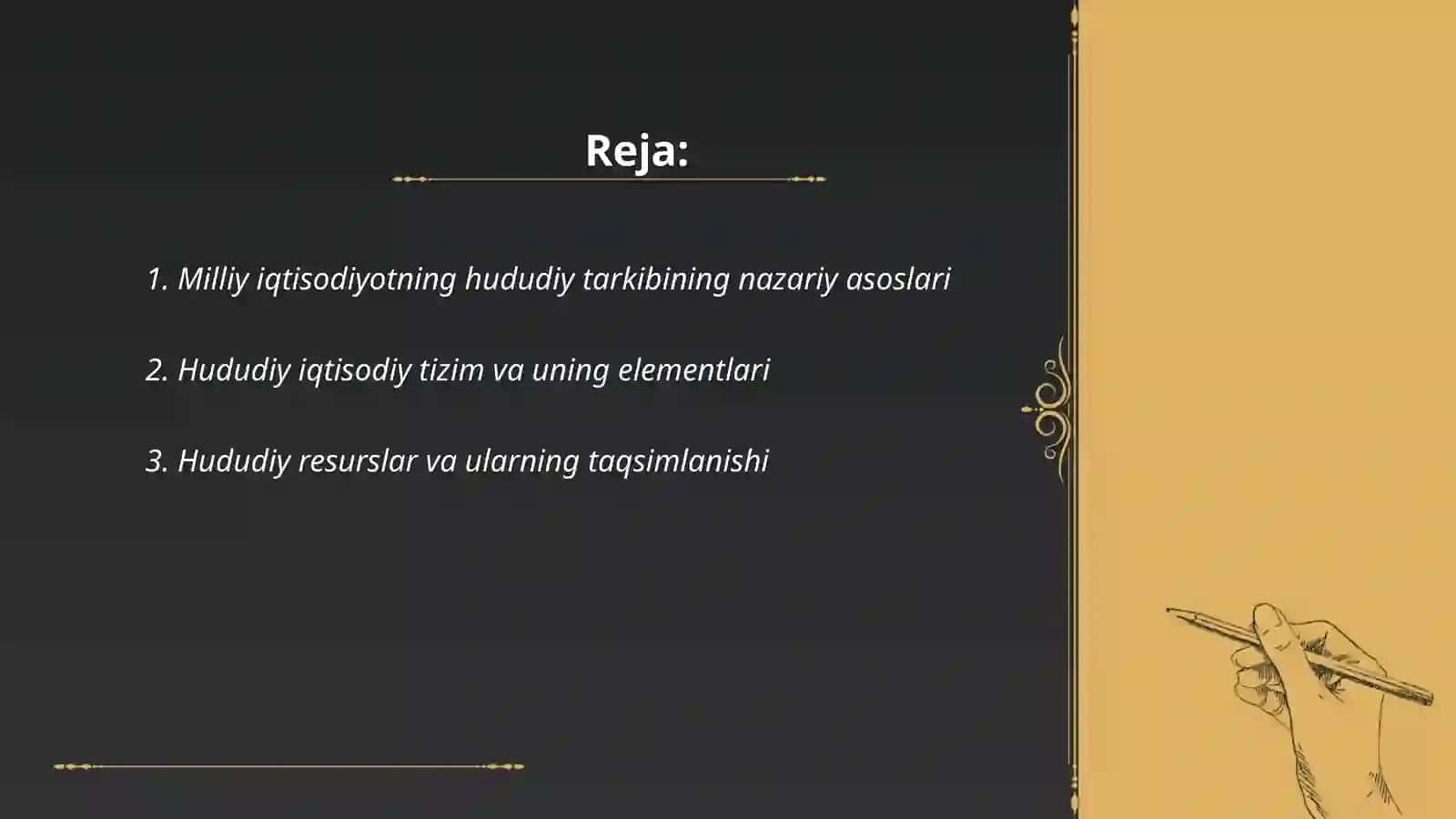 Milliy iqtisodiyotning hududiy tarkibi 2