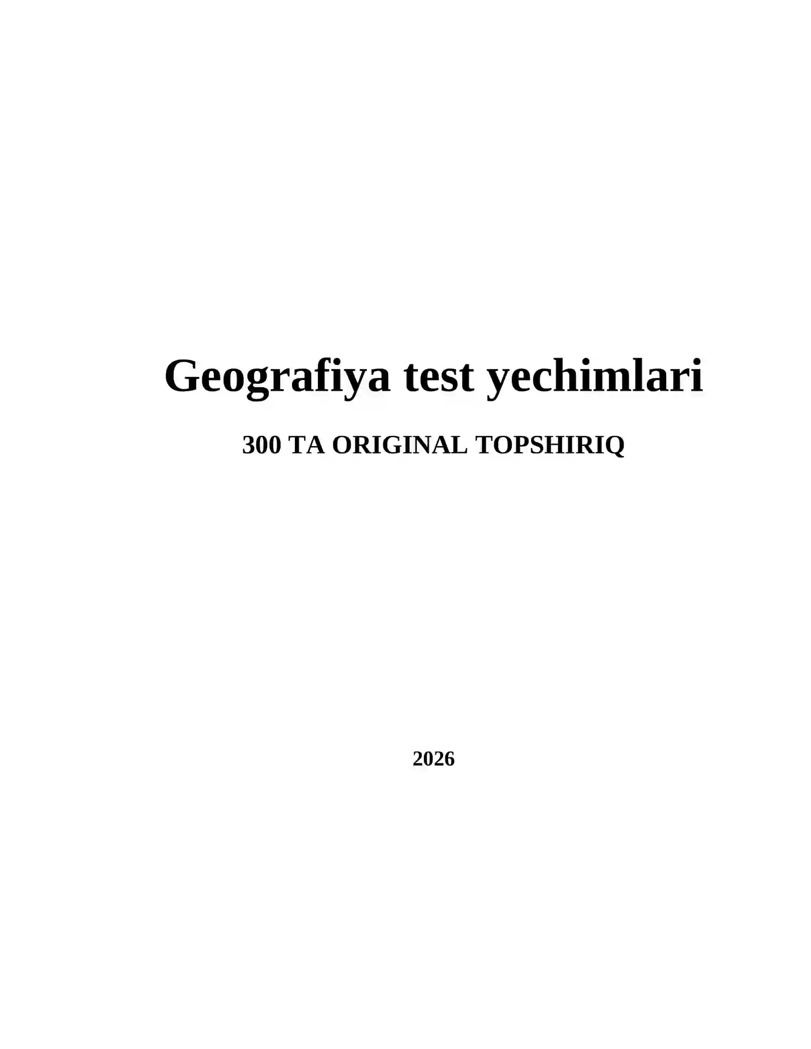 Geografiya test yechimlari 2