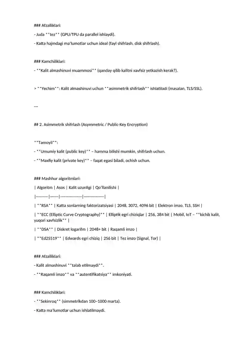 Shifrlash usullari 2