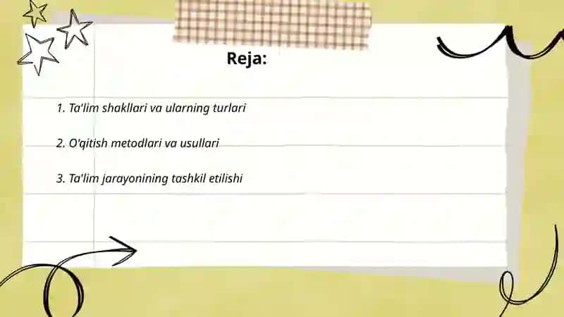 Ta’lim shakli va uni tashkil etish tushunchasi 2