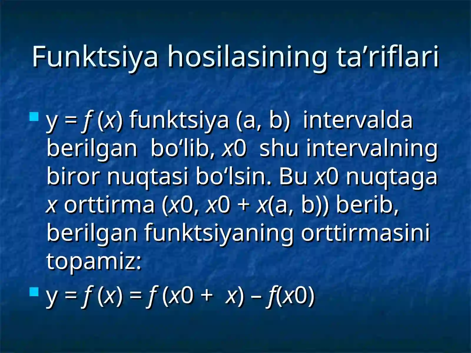 Funksiya hosilasi 2