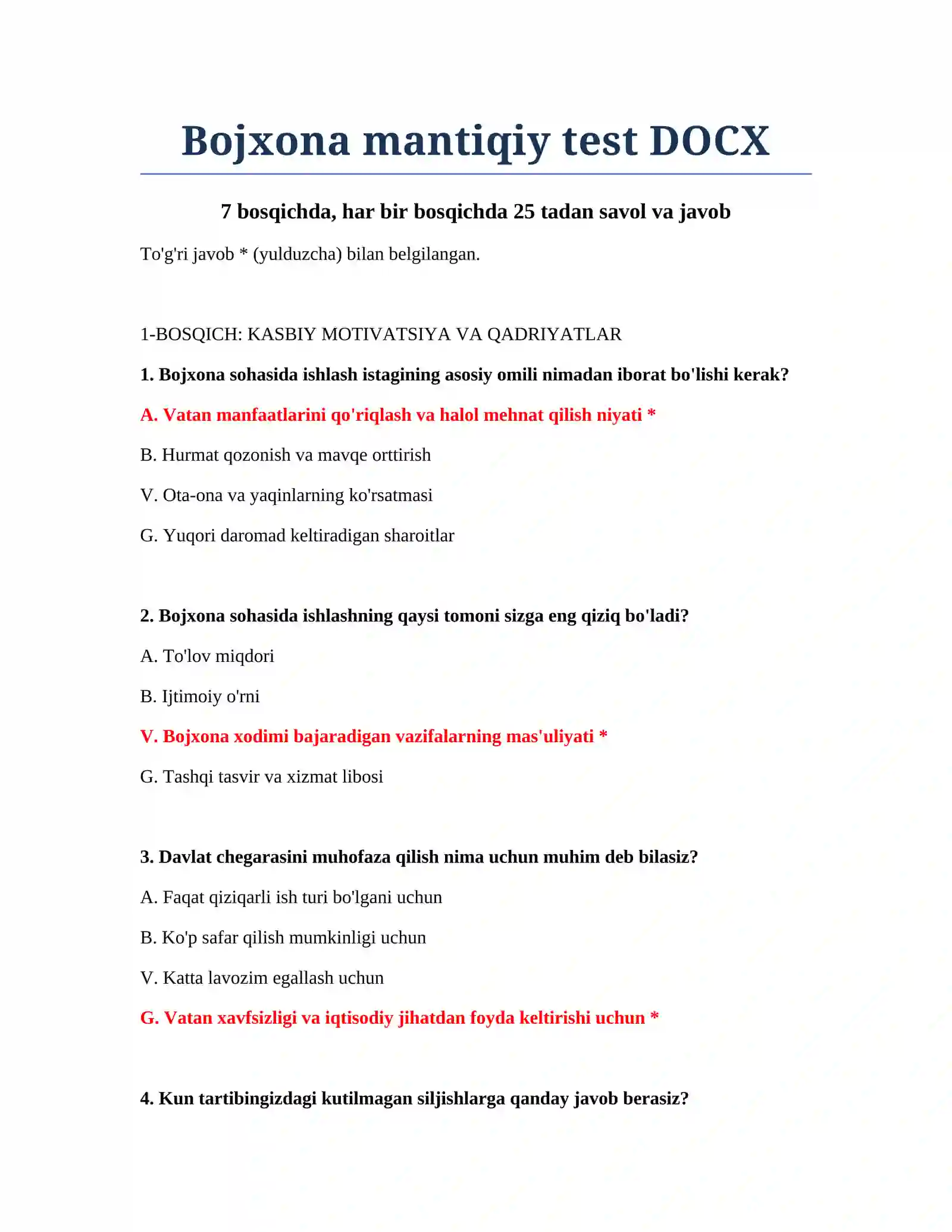 Bojxona mantiqiy test DOCX 2