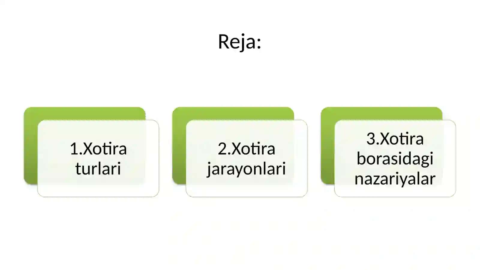 Xotira turlari va uning jarayonlari 2